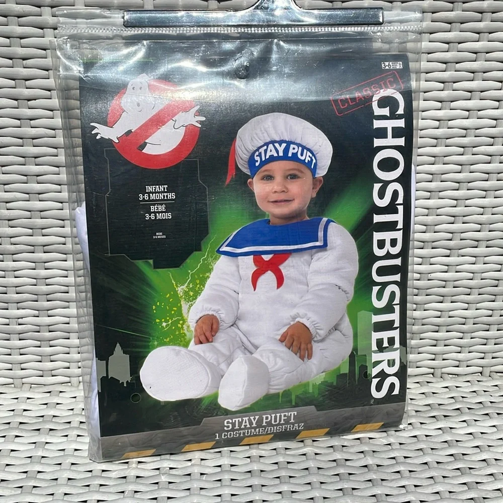 NEW- Ghoustbusters Stay Puft Marshmallow Baby Costume Size 3-6 Months
